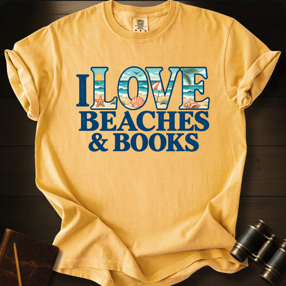 I Love Beaches and Books - T-shirt