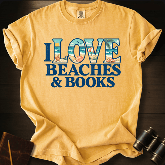 I Love Beaches and Books - T-shirt