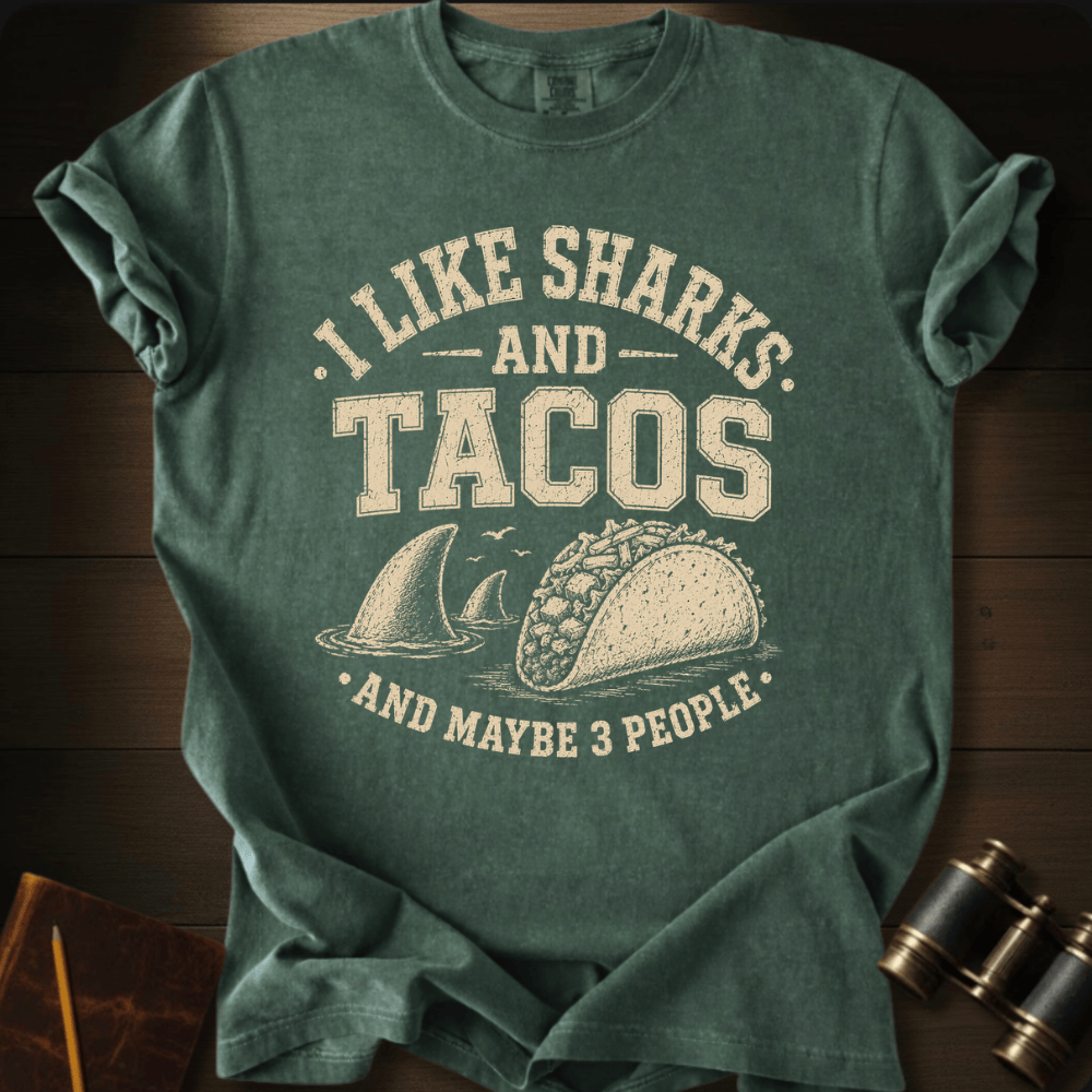 I Like Sharks and Tacos T-shirt