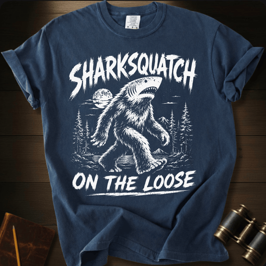 Sharksquatch On The Loose T-shirt