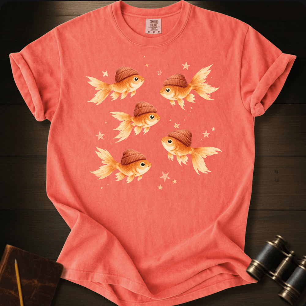 Goldfish with Beanie T-shirt