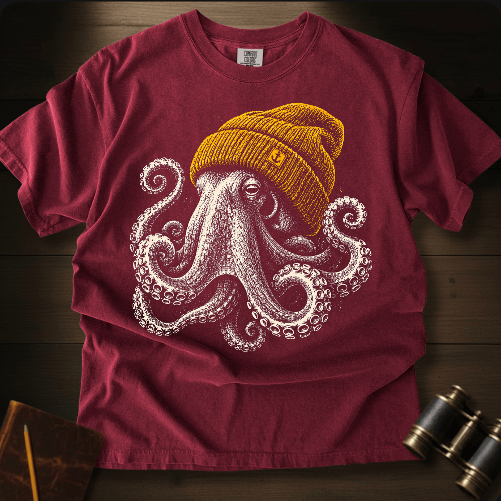 Octopus With Beanie T-shirt