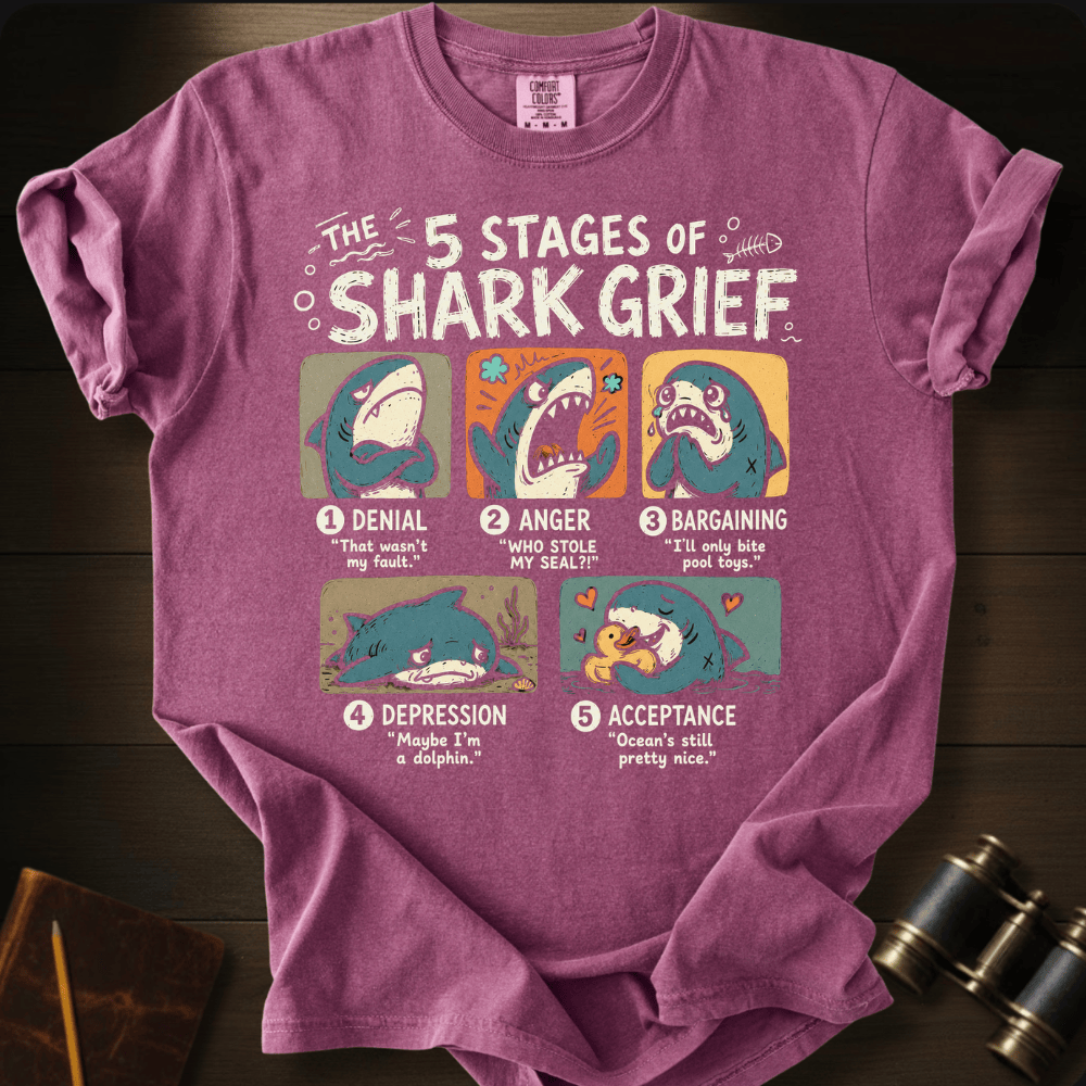5 Stages of Shark Grief T-shirt