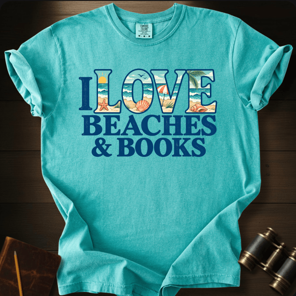 I Love Beaches and Books - T-shirt