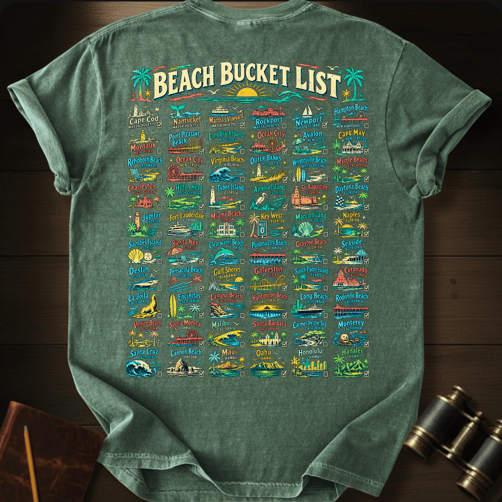 Beach Bucket List T-shirt