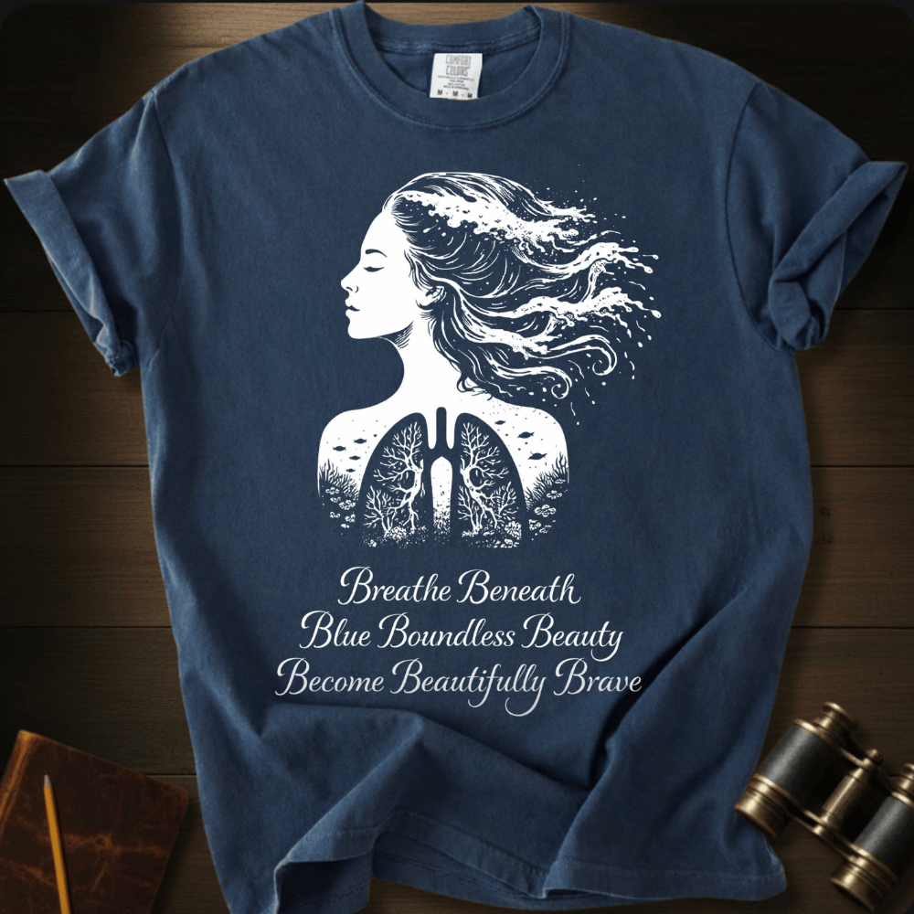 Beautifully Brave ocean graphic on a Comfort Colors unisex tee – Full Sail Marine nautical apparel