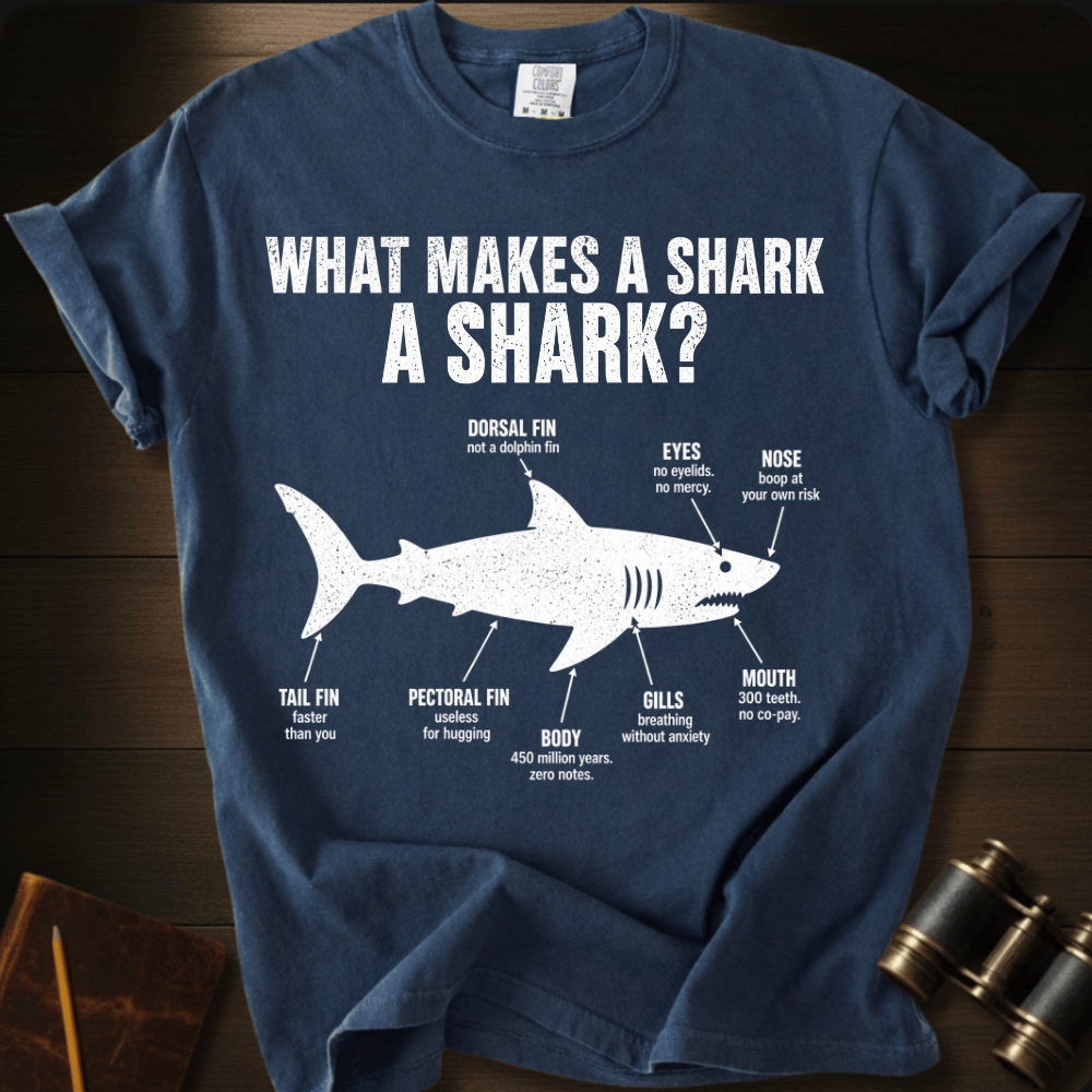 What Makes a Shark graphic on a Comfort Colors t-shirt – Full Sail Marine ocean apparel