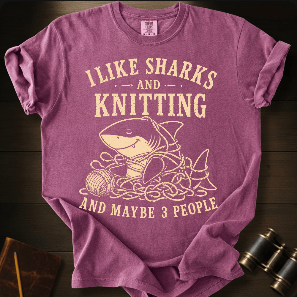 I Like Sharks and Knitting T-shirt