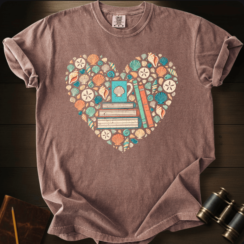 I Love Shells and Books - T-shirt