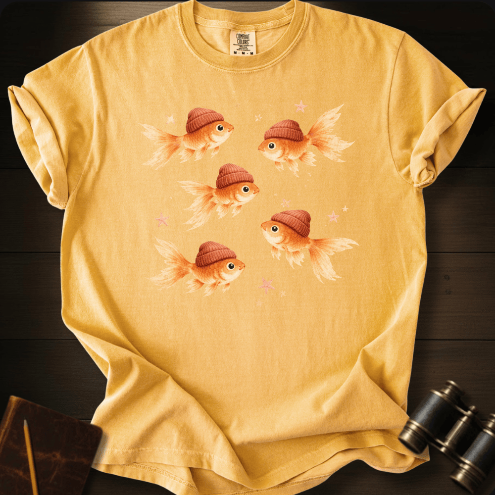 Goldfish with Beanie T-shirt