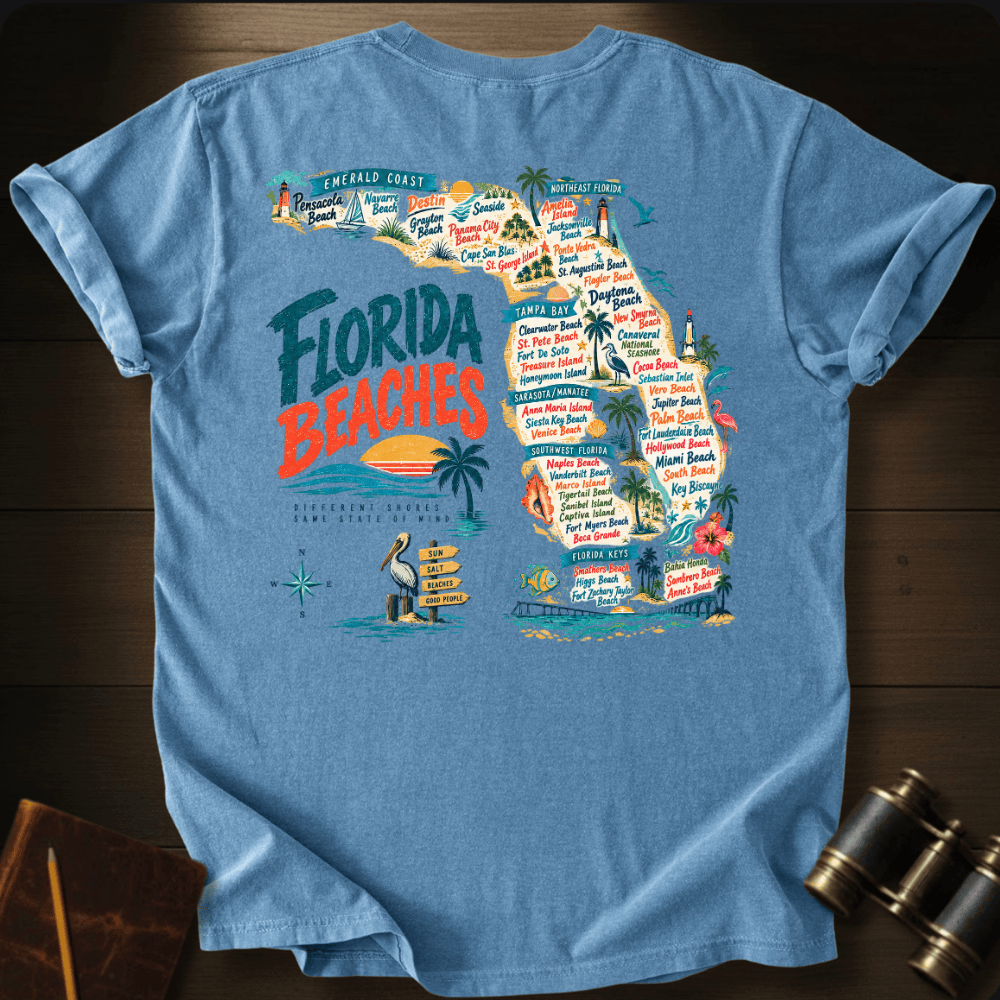 Florida Beaches Map T-shirt