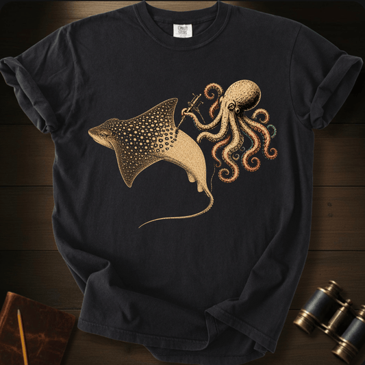 Spotted Eagle Ray Tattoo graphic on a Comfort Colors t-shirt – Full Sail Marine ocean apparel