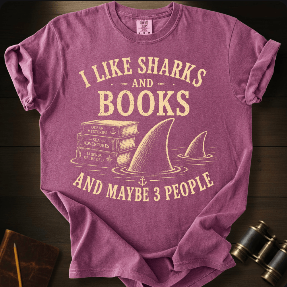 I Like Sharks and Books T-shirt