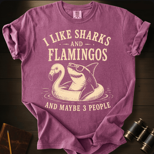 I Like Sharks and Flamingos T-shirt