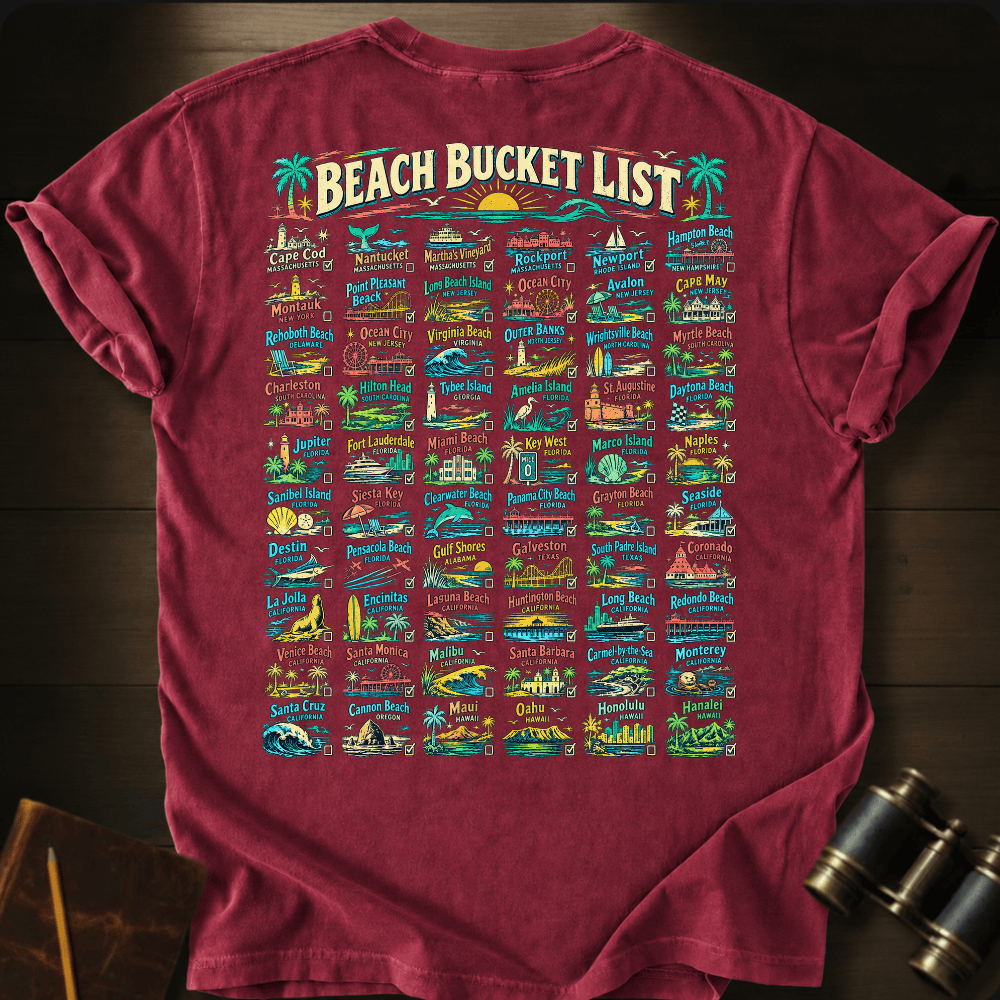 Beach Bucket List T-shirt