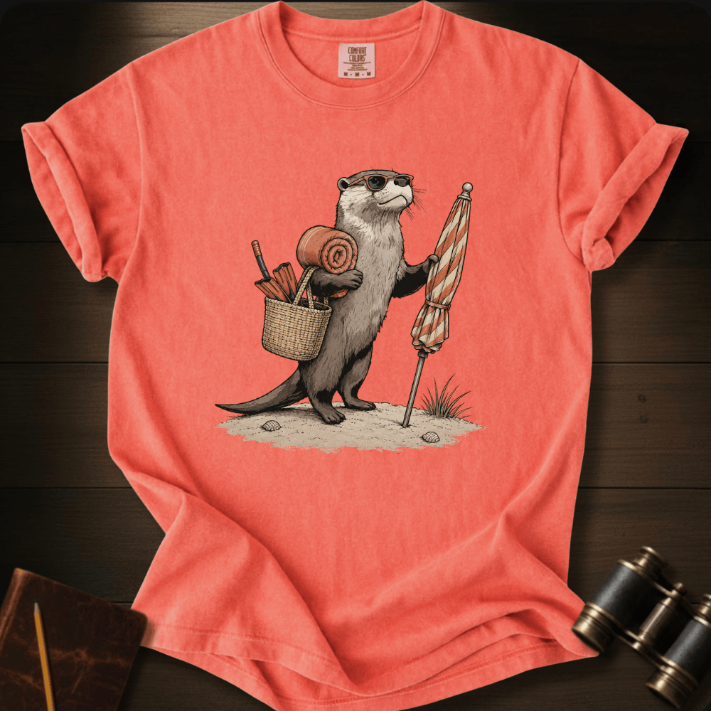 Otter and Beach Umbrella  - T-shirt