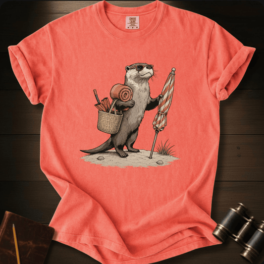 Otter and Beach Umbrella  - T-shirt