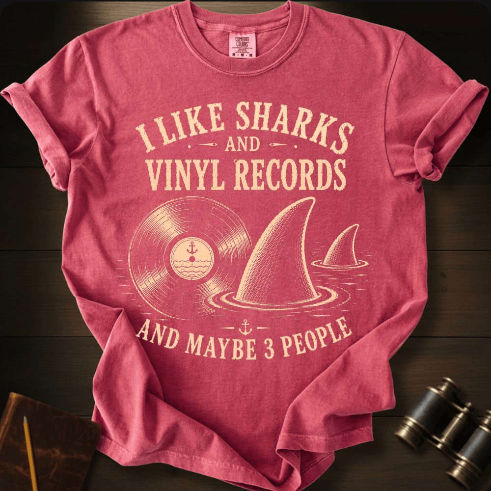 I Like Sharks and Vinyl T-shirt