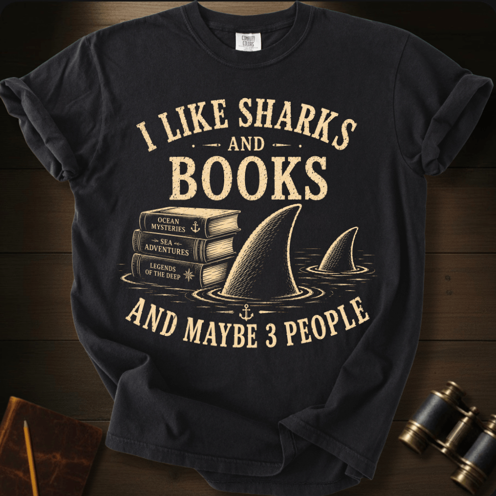 I Like Sharks and Books T-shirt