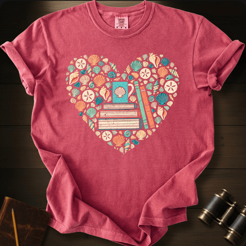 I Love Shells and Books - T-shirt