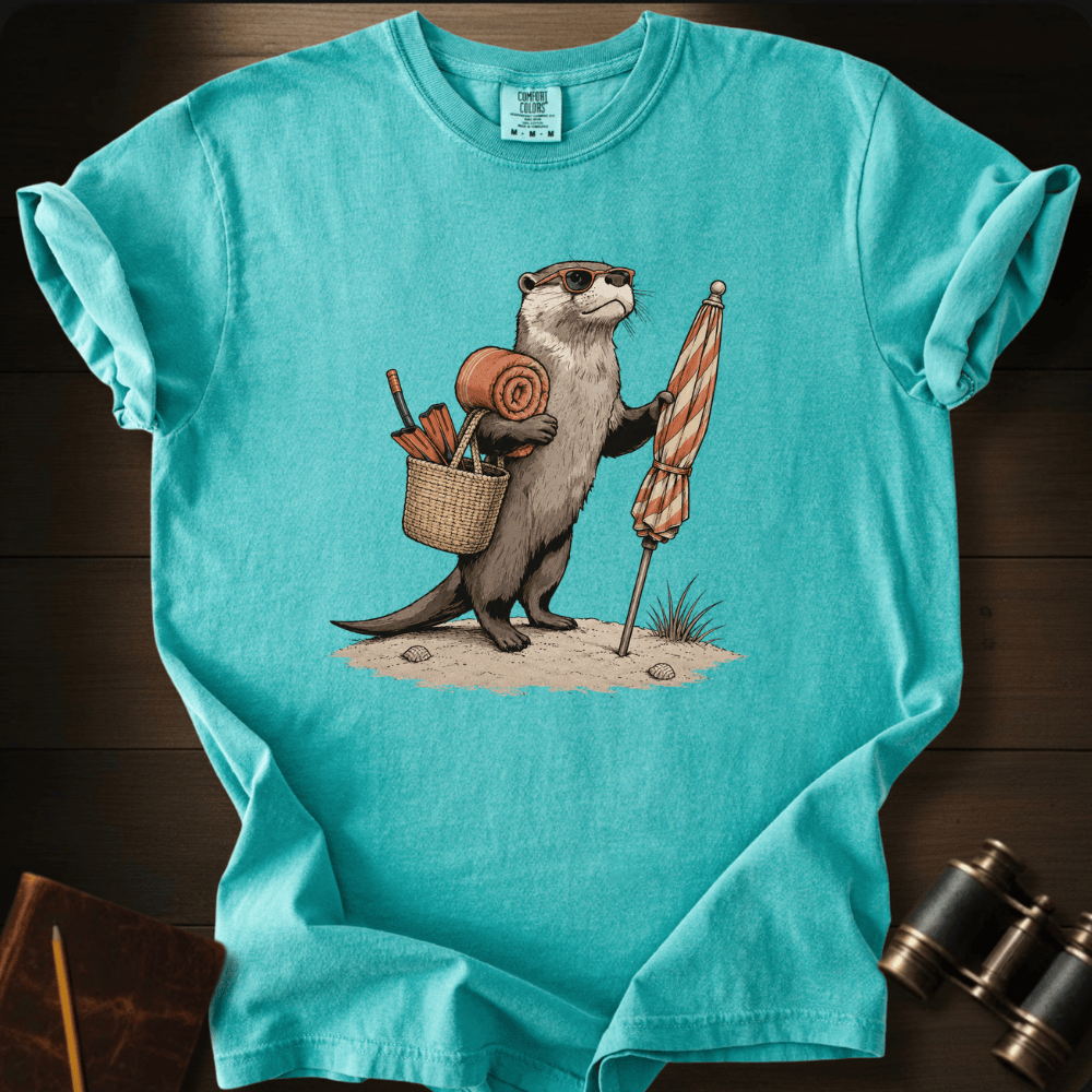 Otter and Beach Umbrella  - T-shirt