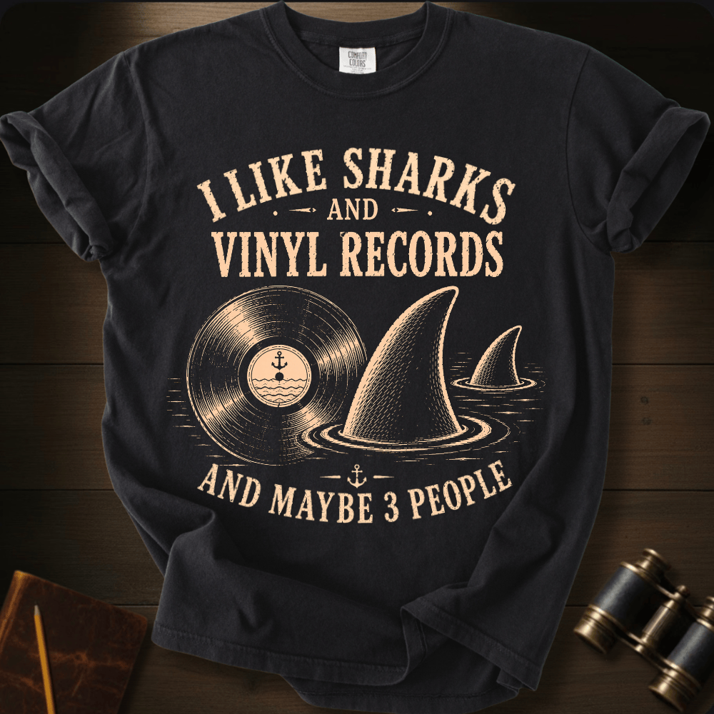 I Like Sharks and Vinyl T-shirt