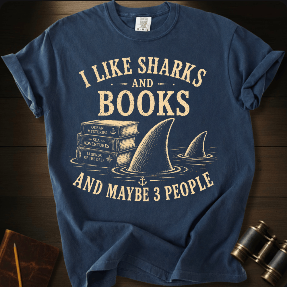 I Like Sharks and Books T-shirt