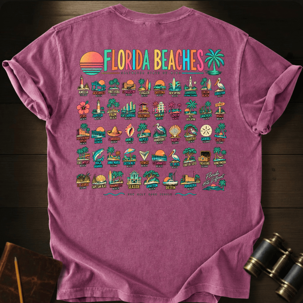 Florida Beaches Retro T-shirt
