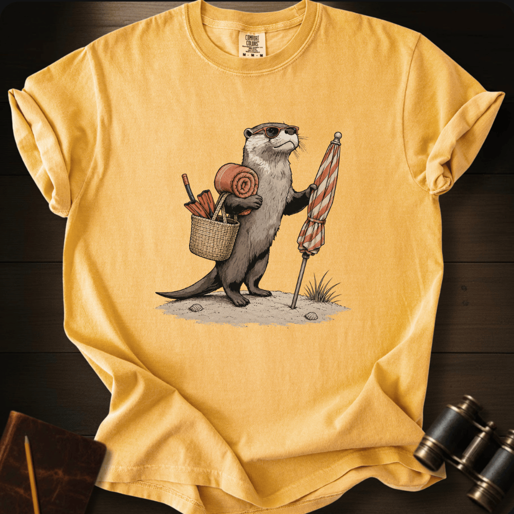 Otter and Beach Umbrella  - T-shirt