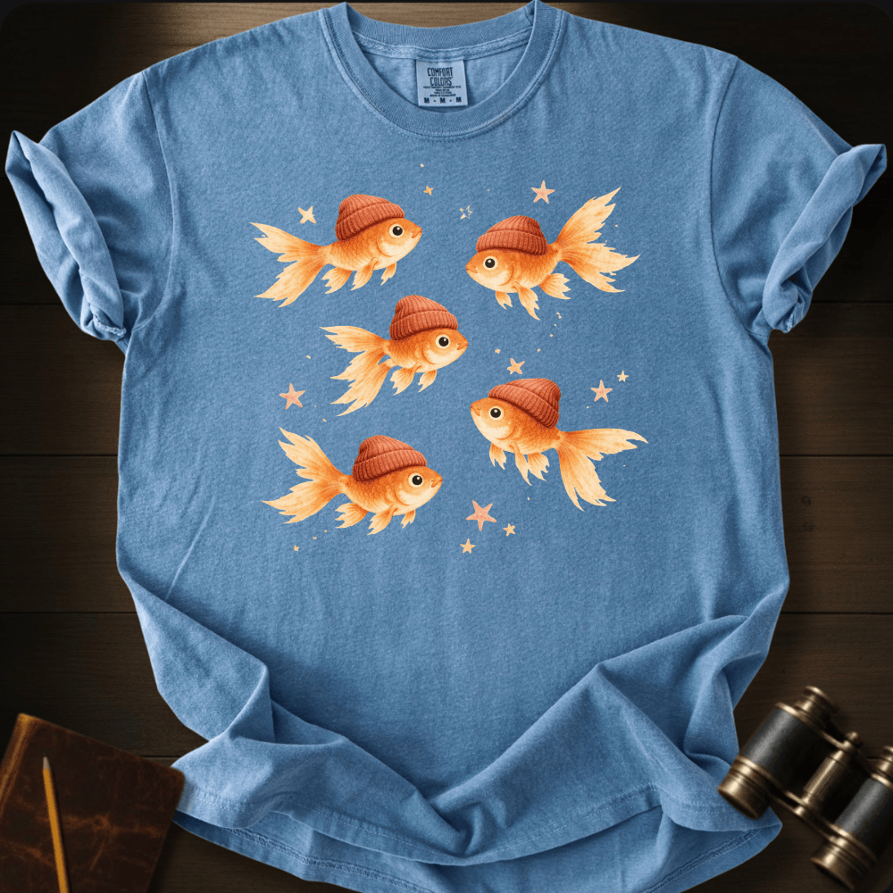 Goldfish with Beanie T-shirt