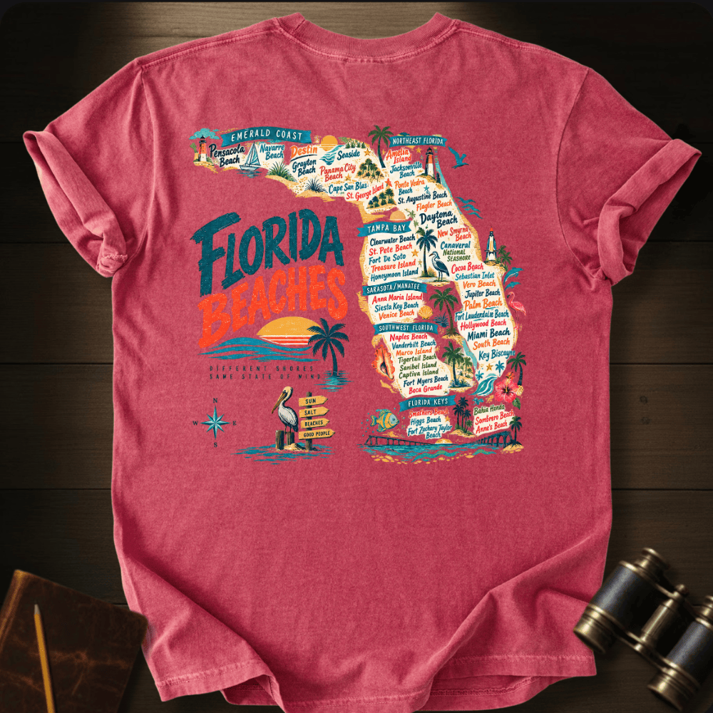 Florida Beaches Map T-shirt