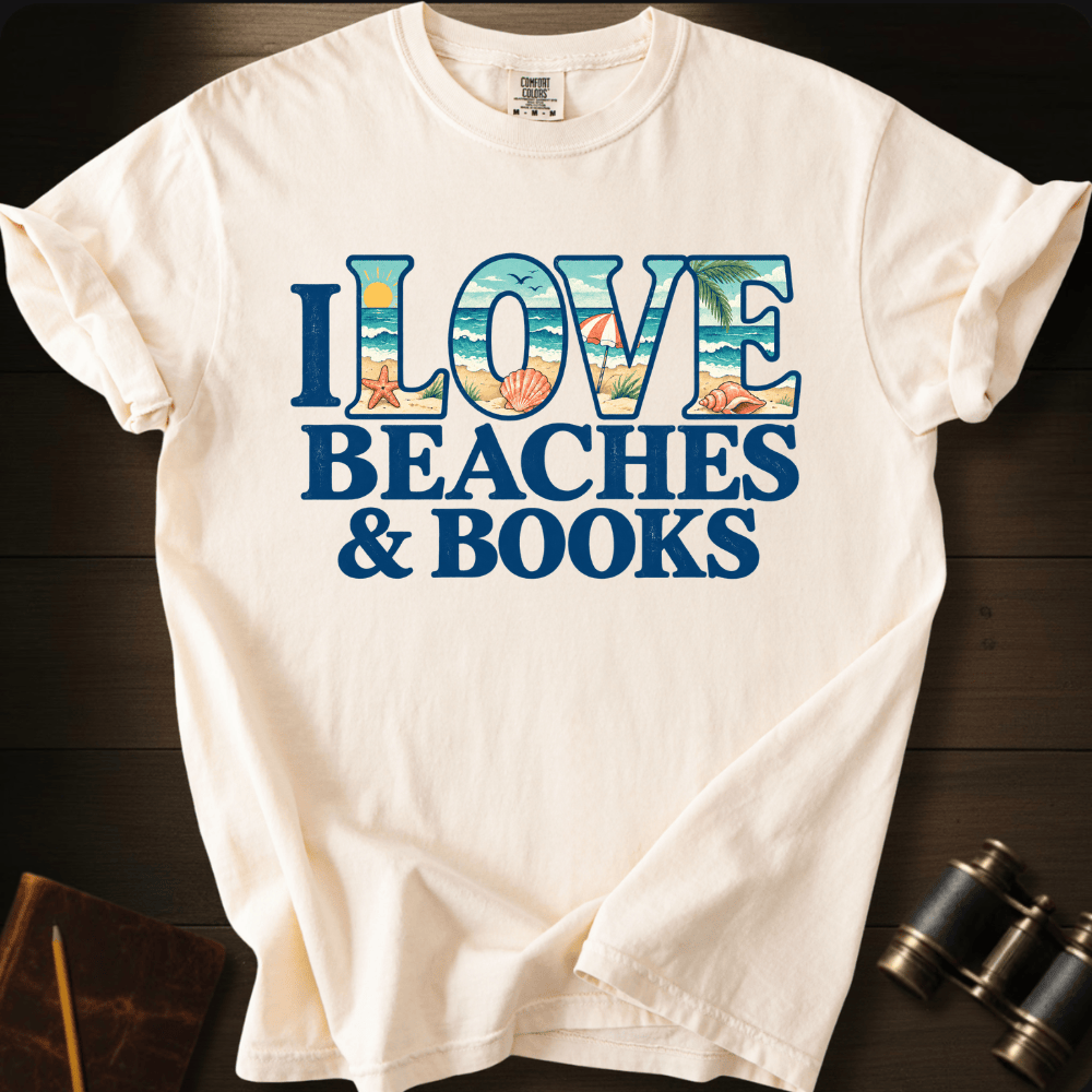 I Love Beaches and Books - T-shirt