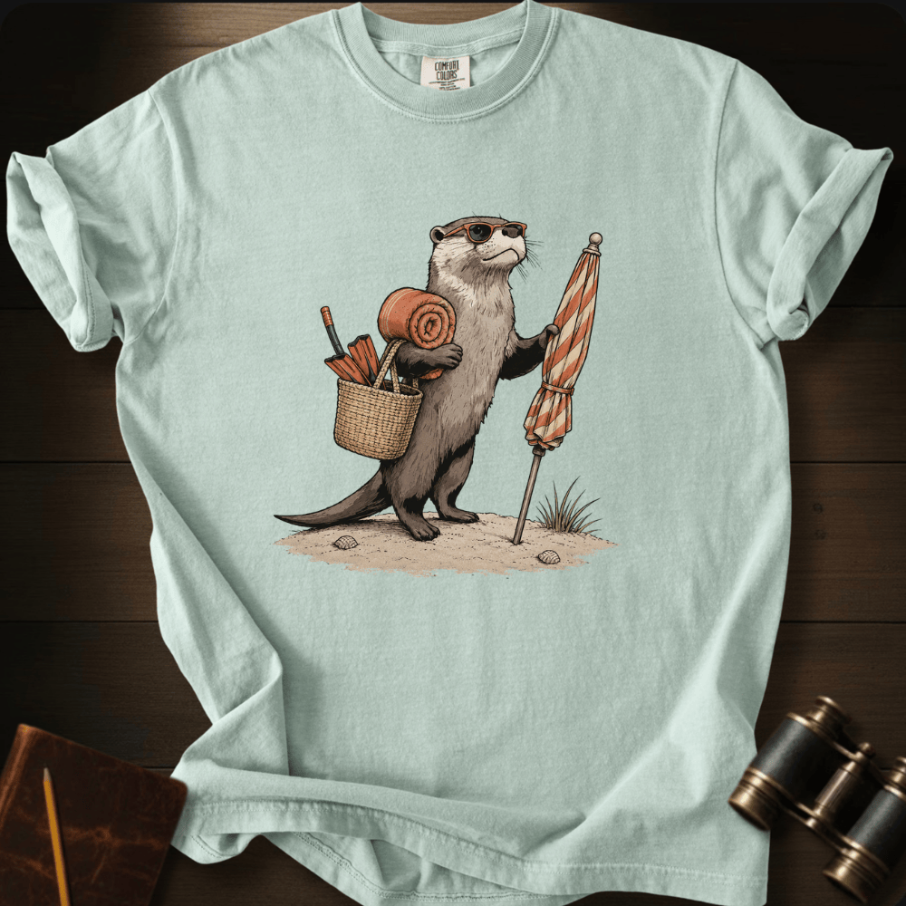 Otter and Beach Umbrella  - T-shirt