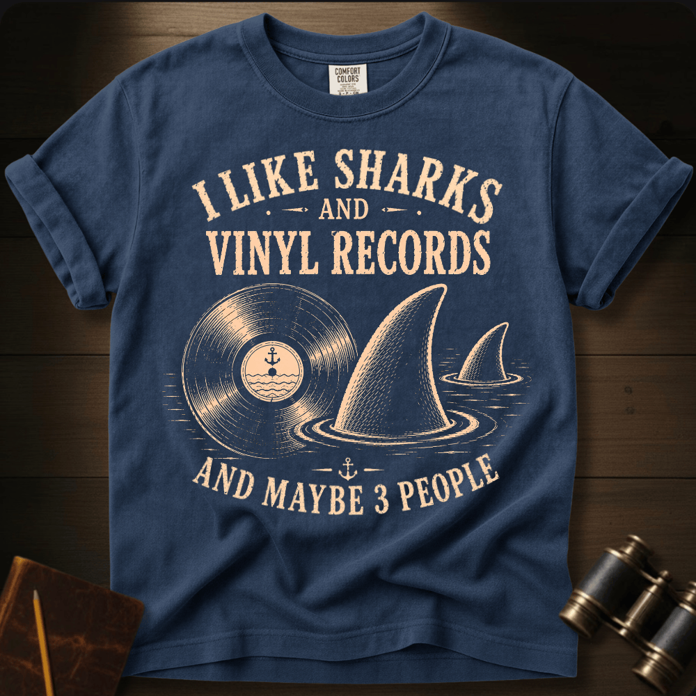 I Like Sharks and Vinyl T-shirt