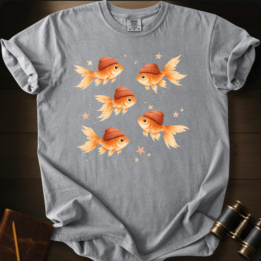 Goldfish with Beanie T-shirt