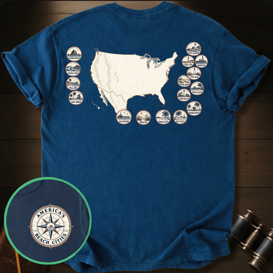 Map Beach Cities T-shirt