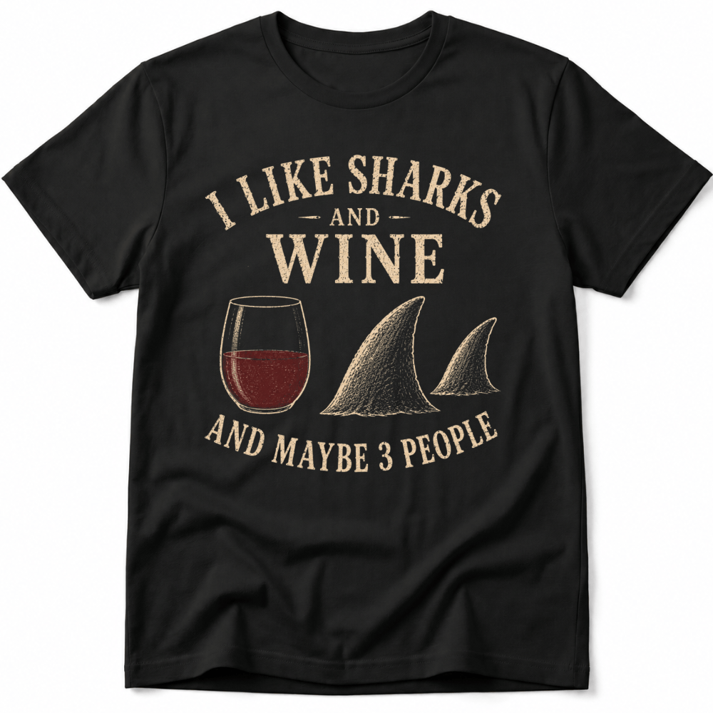 I Like Sharks and Wine Tee